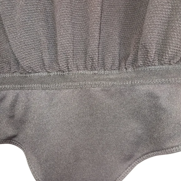 Intimately Free People Peek Aye Henley Black Bodysuit Size XS Textured Thong - Picture 5 of 11